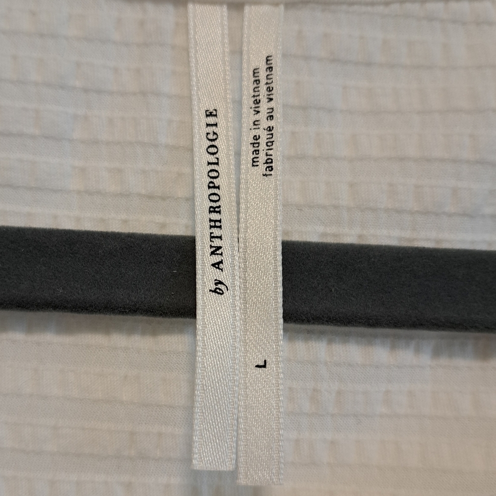 Anthropologie Rebecca Blouse Ivory Tie Neck Dolman Sleeve Top Women's Sz L - Picture 8 of 14